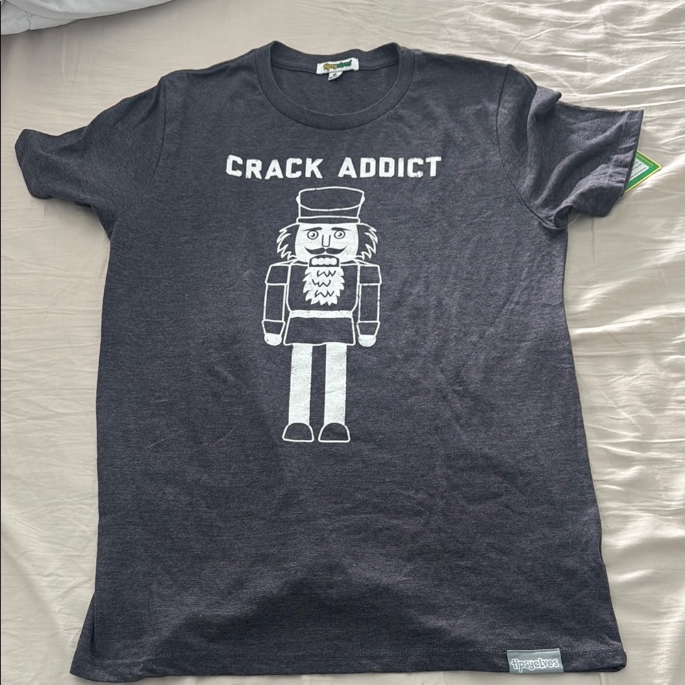 Tipsy elves Gray Graphic T-Shirt with Nutcracker